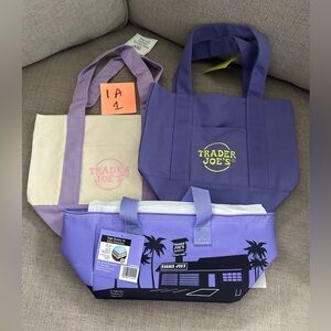 Purple Tote Bag Set Trader Joe’s  (1A)